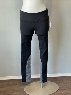 Hard Tail Black Leggings with Gray Lower Panels